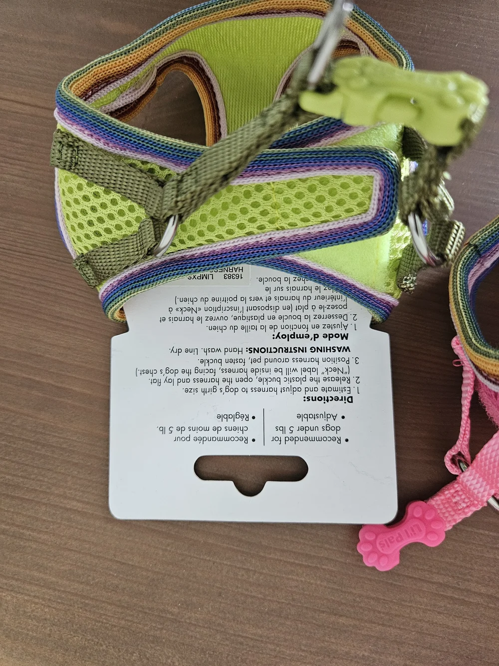 Li'l Pals Comfort Mesh Step In Back Clip Dog Harness 8 To 8 In Green With Leash